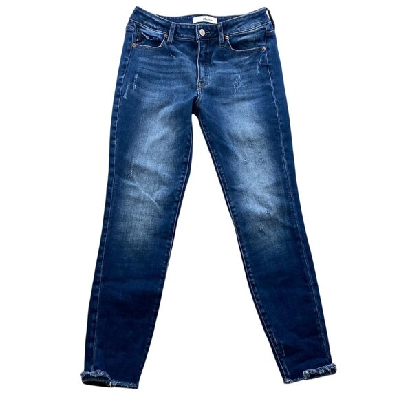 KanCan Womens Jeans Size 9/28 Skinny Frayed Hem Blue Denim Medium Wash Casual - Picture 1 of 16
